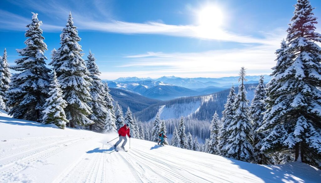 Narciarze na trasie na Czantorii Narciarze na trasie na Czantorii